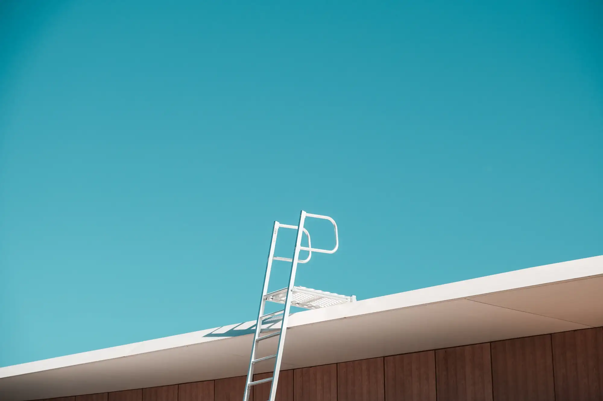 A ladder on a roof